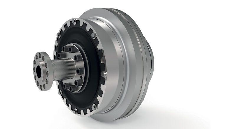 Stromag’s 2 in 1 clutch/coupling solution offers a compact combination of an electromagnetic/ hydraulic clutch combined with a flexible/dampening coupling.