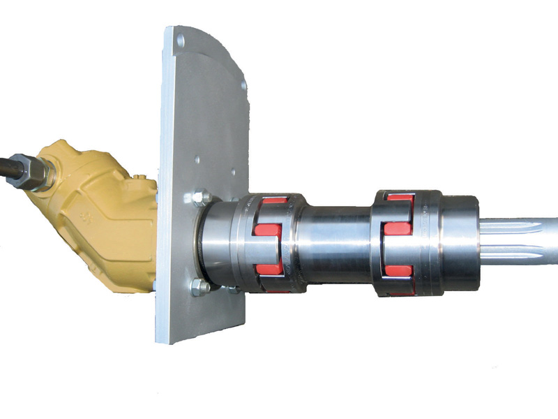 Rotex® coupling with a standard grooved profile for use in conjunction with a power take-off.